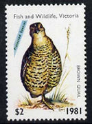 Australia 1981 Fish & Wildlife Hunting Permit Stamp (for Victoria) $2 showing Brown Quail unmounted mint*