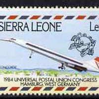 Sierra Leone 1984 Universal Postal Union Congress 4L Concorde unmounted mint, SG 797*
