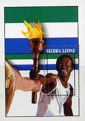 Sierra Leone 1988 Seoul Olympic Games (2nd Issue) m/sheet (Athlete with Torch) unmounted mint, SG MS 1141