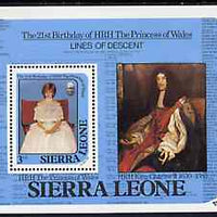 Sierra Leone 1982 Princess Diana's 21st Birthday m/sheet unmounted mint, SG MS 710