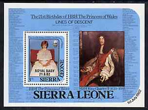 Sierra Leone 1982 Birth of Prince William opt on Princess Diana's 21st Birthday m/sheet unmounted mint, SG MS 714