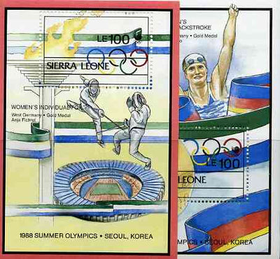 Sierra Leone 1989 Seoul Olympic Medal Winners set of 2 m/sheets unmounted mint, SG MS 1211