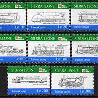 Sierra Leone 1991 Phila Nippon '91 Stamp Exhibition - Japanese Trains unmounted mint set of 8, SG 1604-11*