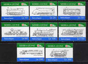 Sierra Leone 1991 Phila Nippon '91 Stamp Exhibition - Japanese Trains unmounted mint set of 8, SG 1604-11*