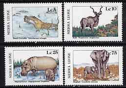 Sierra Leone 1987 Animals - the 4 values unmounted mint from Flora & Fauna set, SG 1083, 1084, 1086 & 1089*