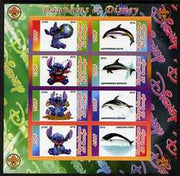 Congo 2010 Disney & Dolphins imperf sheetlet containing 8 values with Scout Logo unmounted mint