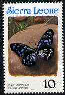 Sierra Leone 1991 Butterflies 10c (Danaus limniace) with country name in blue P14 unmounted mint, SG 1658