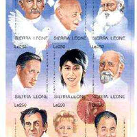 Sierra Leone 1995 Nobel Prize Winners IMPERF sheetlet #2 containing 9 values unmounted mint, as SG 2409a