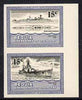 St Vincent - Bequia 1985 Warships of World War 2, 15c HMS Hood imperf se-tenant pair unmounted mint