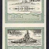 St Vincent - Bequia 1985 Warships of World War 2, $1.50 USS Nevada unmounted mint imperf se-tenant pair
