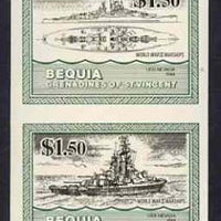 St Vincent - Bequia 1985 Warships of World War 2, $1.50 USS Nevada unmounted mint imperf se-tenant pair