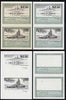 St Vincent - Bequia 1985 Warships of World War 2, $1.50 USS Nevada unmounted mint set of 4 imperf se-tenant progressive proof pairs comprising printings of green, black, green & black plus green & black with buff background (unvar……Details Below