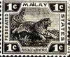 Malaya - Federated Malay States 1922 Tiger 1c black unmounted mint, SG 53*