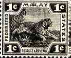 Malaya - Federated Malay States 1922 Tiger 1c black unmounted mint, SG 53*