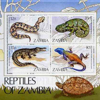 Zambia 1984 Reptiles m/sheet containing set of 4 unmounted mint, SG MS 416