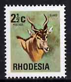 Rhodesia 1974 Eland 2.5c on white paper from Wildlife def set unmounted mint, SG 490var*