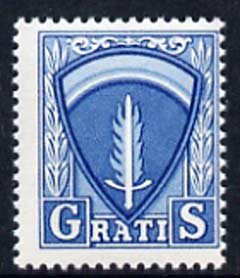 Germany - Allied Military Forces 1948 Travel Permit Stamp 'Gratis' in blue unmounted mint*