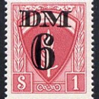 Germany - Allied Military Forces 1951 Travel Permit Stamp 6 Dm on $1 red unmounted mint, cat designation as 'R' (in excess of Dm 240)*