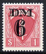 Germany - Allied Military Forces 1951 Travel Permit Stamp 6 Dm on $1 red unmounted mint, cat designation as 'R' (in excess of Dm 240)*