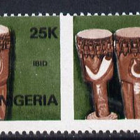 Nigeria 1989 Musical Instruments (Ibid) 25k unmounted mint pair imperf between