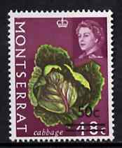 Montserrat 1968 Surcharged 50c on 48c Cabbage (wmk upright) unmounted mint, SG 196*