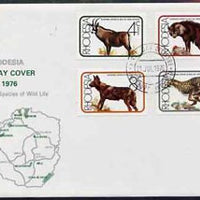 Rhodesia 1976 Vulnerable Wildlife set of 4 on unaddressed illustrated cover with first day cancels, SG 529-32