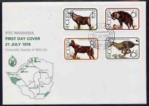 Rhodesia 1976 Vulnerable Wildlife set of 4 on unaddressed illustrated cover with first day cancels, SG 529-32