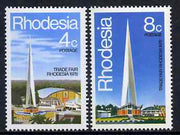 Rhodesia 1978 Trade Fair set of 2 unmounted mint, SG 553-54*