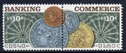 United States 1975 Banking and Commerce se-tenant pair unmounted mint, SG 1576-77