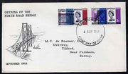 Great Britain 1964 Opening of Forth Road Bridge phosphor set of 2 on illustrated cover with first day cancel (typed address) SG 659-60p