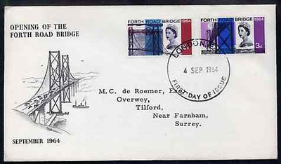 Great Britain 1964 Opening of Forth Road Bridge phosphor set of 2 on illustrated cover with first day cancel (typed address) SG 659-60p