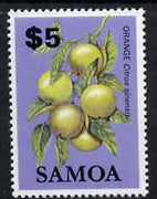 Samoa 1983-84 Oranges $5 from Fruits definitive set unmounted mint SG 665