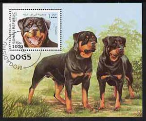 Somalia 1997 Dogs (Rottweiler) perf miniature sheet cto used