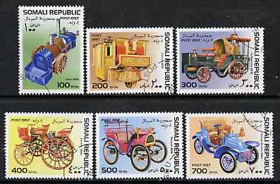 Somalia 1997 Old Cars complete perf set of 6 values, cto used*