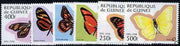 Guinea - Conakry 1998 Butterflies complete perf set of 6 values, cto used*