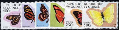 Guinea - Conakry 1998 Butterflies complete perf set of 6 values, cto used*