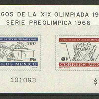 Mexico 1965 Olympic Games (2nd Issue - Postage) imperf m/sheet showing Running & Jumping & Wrestling, unmounted mint SG MS 1123