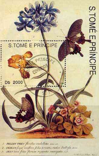 St Thomas & Prince Islands 1998 Butterflies perf miniature sheet cto used