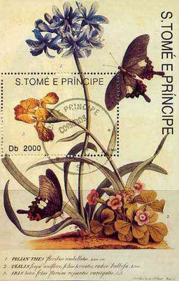 St Thomas & Prince Islands 1998 Butterflies perf miniature sheet cto used