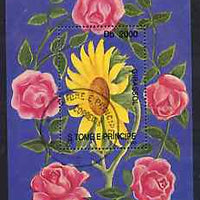 St Thomas & Prince Islands 1998 Flowers perf miniature sheet cto used