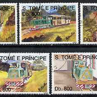 St Thomas & Prince Islands 1998 Narrow Gauge Railway complete perf set of 5 values, cto used*