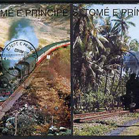 St Thomas & Prince Islands 1998 Railways set of 2 perf miniature sheets cto used