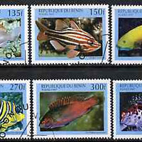 Benin 1997 Fish complete perf set of 6 values cto used, SG 1673-78*