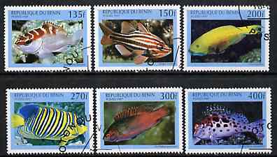 Benin 1997 Fish complete perf set of 6 values cto used, SG 1673-78*