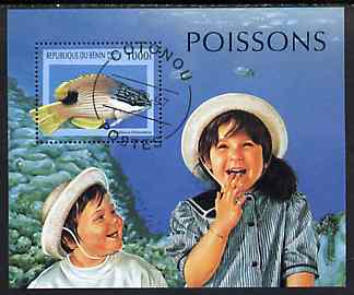 Benin 1997 Fish perf miniature sheet containing 1000F value cto used, SG MS1679