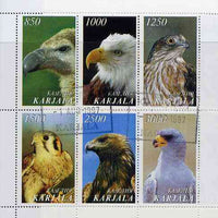 Karjala Republic 1997 Wild Birds perf sheetlet containing complete set of 6 cto used