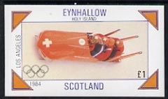 Eynhallow 1984 Los Angeles Olympic Games (Bob Sled) imperf souvenir sheet (£1 value) unmounted mint