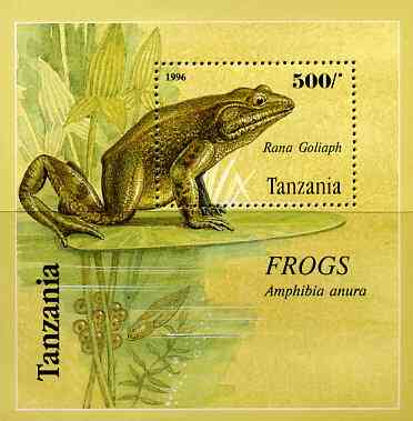 Tanzania 1996 Frogs perf miniature sheet containing 500s value unmounted mint, Mi BL 312