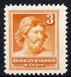 Bradbury Wilkinson 'Ancient Briton' unmounted mint dummy stamp in orange, superb example of the printer's engraving skill possibly produced as a sample*
