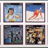 Nagaland 1984 Los Angeles Olympic Games imperf sheetlet containing complete set of 8 values unmounted mint